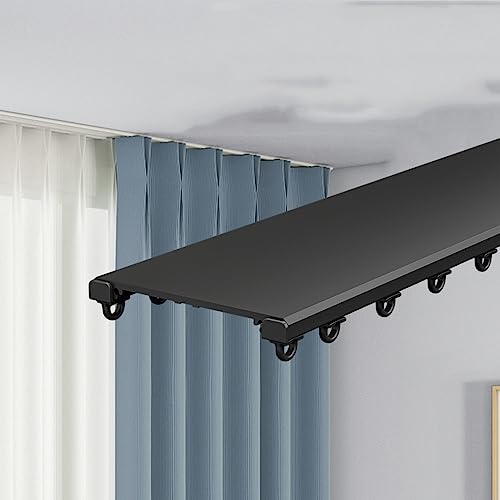 Strapazierfähige Vorhangschiene, zweiläufige Aluminiumschiene für Raumteiler, ideal für Wohnzimmer, Badezimmer, Schlafzimmer Strapazierfähige Vorhangschiene, zweiläufige Aluminiumschiene für Raumteiler, ideal für Wohnzimmer, Badezimmer, Schlafzimmer von Generisch