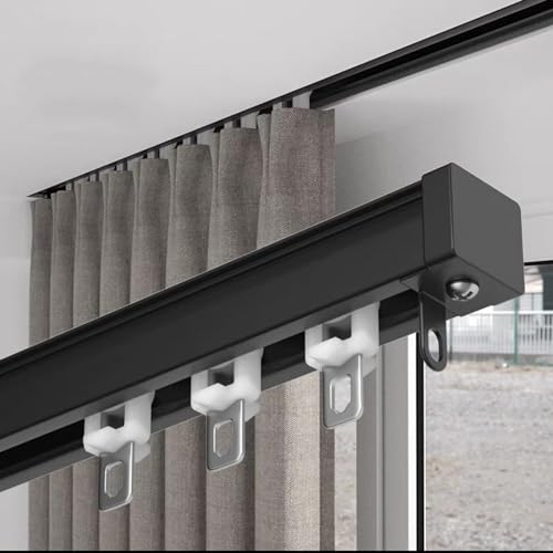 Strapazierfähige Vorhangschiene aus Aluminiumlegierung, Decken-/Wandmontage, Raumteiler mit stummer, flexibler Schieber für schwere Vorhänge von Generisch