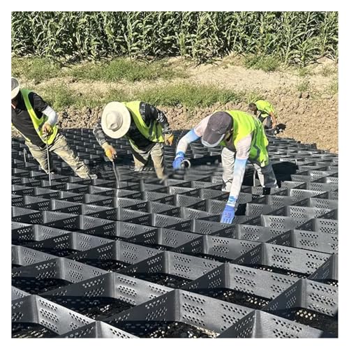 Strapazierfähige Waben-Fahrtfertiger, 5 cm tief, durchlässig, Geo-Bodengitter zur Schlammbekämpfung, zusammenklappbar und skalierbar, ideal für Gartenhaus, Terrasse, (H 5 cm, Größe: 4 x 10 m) von Generisch