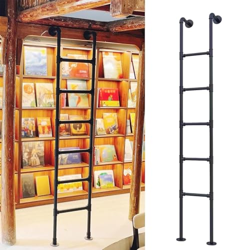 Strapazierfähige Wand-Leiter – Notfallleiter aus Metall für Etagenbett, Wohnheim, Bibliothek, Wohnmobil – unterstützt 150 kg, 165 cm Höhe Strapazierfähige Wand-Leiter – Notfallleiter aus Metall für Etagenbett, Wohnheim, Bibliothek, Wohnmobil – unterstützt 150 kg, 165 cm Höhe von Generisch