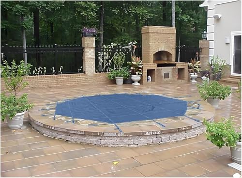 Strapazierfähige Winter-Sicherheitsabdeckung für runde Pools – staubdichter Schutz mit Messingankern und Federn, ideal für Schwimmbäder im Erdgeschoss von Generisch