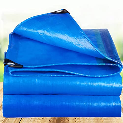Strapazierfähige wasserdichte Abdeckplane, 200 g g/m², blaue PE-Plane mit verstärkten Ösen, strapazierfähige Abdeckung für Gartenmöbel, 14 x 14 m Strapazierfähige wasserdichte Abdeckplane, 200 g g/m², blaue PE-Plane mit verstärkten Ösen, strapazierfähige Abdeckung für Gartenmöbel, 14 x 14 m von Generisch