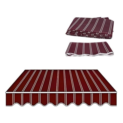 Strapazierfähiger, wasserdichter Ersatzstoff für den Außenbereich, 350 x 250 cm, perfekt für Terrassenüberdachung und Garten, hochwertiges Markisenmaterial, Rot von Generisch