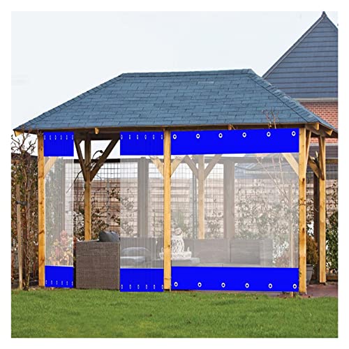 Strapazierfähiger, wasserdichter Outdoor-Vorhang mit Ösen, 0,5 mm, transparente PVC-Platte für Garten, Garage, Zelt, Seite – wetterfest, 4 x 3 m Größe von Generisch