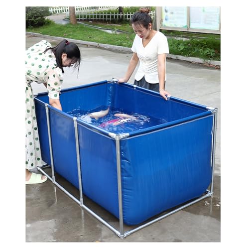 Strapazierfähiger PVC-Canvas-Wasserspeicher, faltbar, für den Außenbereich, tragbares Schwimmbad mit Abfluss, ideal für Camping, Fischkultur und Meeresfrüchte Lagerung von Generisch