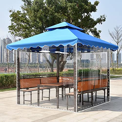 Strapazierfähiger transparenter PVC-Planen-Vorhang 1,2 m x 3,7 m mit Ösen für Pergola im Freien, Terrasse, wasserdicht und langlebig von Generisch