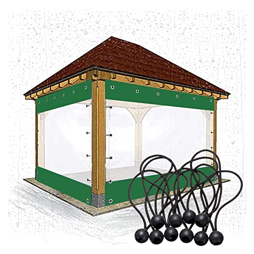 Strapazierfähiger wasserdichter Outdoor-Leinen-Vorhang, transparent, 3,5 x 3 m, Ösendesign mit elastischen Kugelseilen für Pergola, Veranda und Terrasse Strapazierfähiger wasserdichter Outdoor-Leinen-Vorhang, transparent, 3,5 x 3 m, Ösendesign mit elastischen Kugelseilen für Pergola, Veranda und Terrasse von Generisch