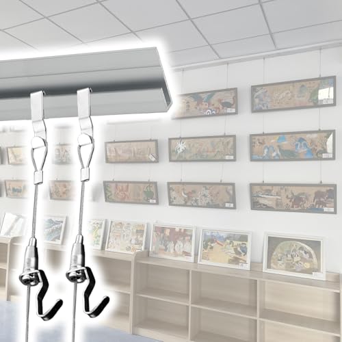 Strapazierfähiges Bilder-Aufhängeset, 2,5 m Schiene mit 1,5 m Kabel und 3 Haken für Kunstgemälde und Rahmen, ideal für Heimdekoration und Kunstausstellungen, einfache Installation Strapazierfähiges Bilder-Aufhängeset, 2,5 m Schiene mit 1,5 m Kabel und 3 Haken für Kunstgemälde und Rahmen, ideal für Heimdekoration und Kunstausstellungen, einfache Installation von Generisch