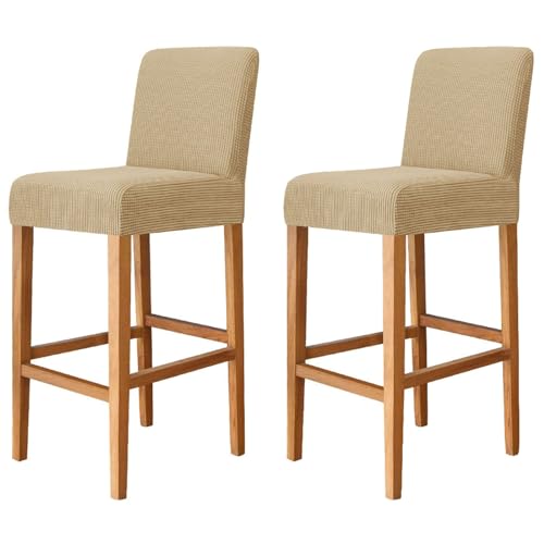 Stretch-Barhocker-Schonbezug – abnehmbare und waschbare elastische Stuhlhussen für Esszimmer, SRT-Rückenlehne, Barhocker, Möbelschutz, stilvolle Dekoration von Generisch