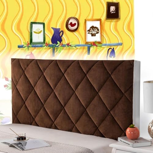 Stretch-Kopfteilbezug, passend für Doppel-, Einzel-, Queen-Size- und Kingsize-Betten, gepolsterter Schonbezug für Staubschutz und Schlafzimmer-Dekoration, leicht anzubringen, elastischer Stoff (Braun von Generisch