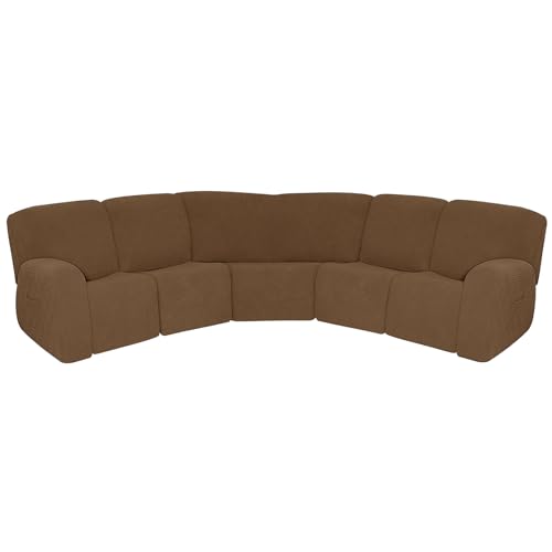 Stretch L Shape Sectional Recliner Sofa Covers 7 Piece Set Camel Furniture Protector Cover for 5 Seat Reclining L Shape Sofa Stretch L Shape Sectional Recliner Sofa Covers 7 Piece Set Camel Furniture Protector Cover for 5 Seat Reclining L Shape Sofa von Generisch