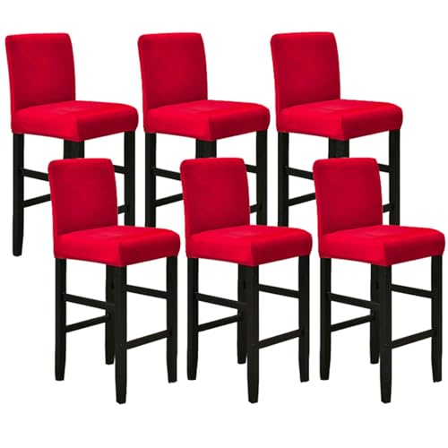 Stretch Samt Barhocker Stuhlbezug 2er Set Elastisch Abnehmbar Waschbar Barhocker Sitzbezug für Küche Cafe Barhocker Beige von Generisch