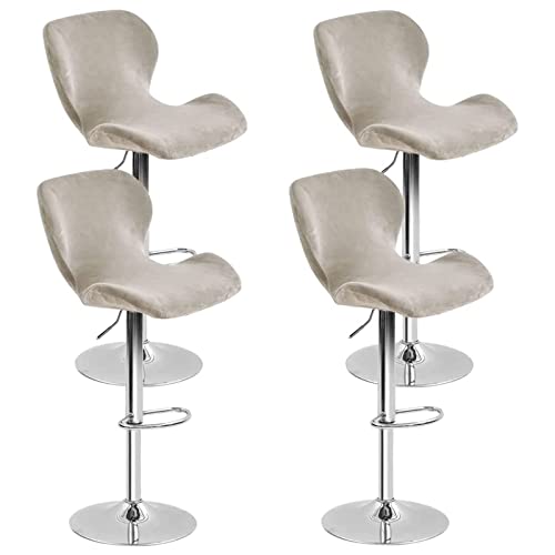 Stretch-Samt-Barhockerbezüge-Set – gebogene drehbare Thekenhöhe, Stuhlschoner für Esszimmer und Barhocker mit kurzer Rückenlehne – elegant und passgenau Stretch-Samt-Barhockerbezüge-Set – gebogene drehbare Thekenhöhe, Stuhlschoner für Esszimmer und Barhocker mit kurzer Rückenlehne – elegant und passgenau von Generisch
