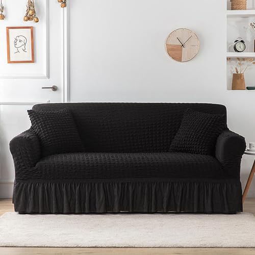 Stretch Sofabezug Easy Fitted Universal Waschbar Möbelschutz 1 Stück mit Rock für Sessel und Couch von Generisch