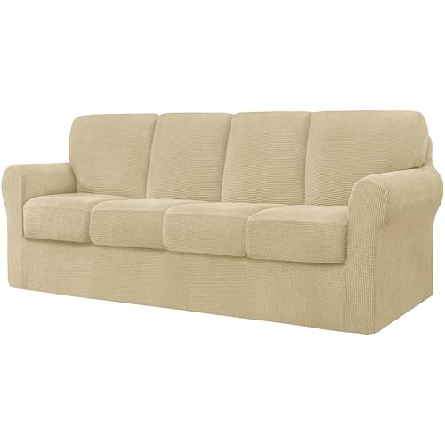 Stretch-Sofabezug-Set für Sofa, stilvoller Spandex-Schonbezug mit Kissen und Rückenlehne, Möbelschutz für Wohnzimmer Stretch-Sofabezug-Set für Sofa, stilvoller Spandex-Schonbezug mit Kissen und Rückenlehne, Möbelschutz für Wohnzimmer von Generisch