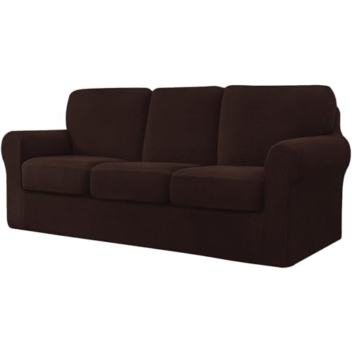 Stretch-Sofabezug-Set für Sofa, stilvoller Spandex-Schonbezug mit Kissen und Rückenlehne, Möbelschutz für Wohnzimmer von Generisch