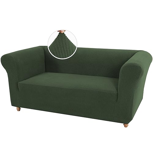 Stretch-Sofabezug für Chesterfield 1/2/3-Sitzer, universeller Spandex-Möbelbezug (dunkelgrün) von Generisch