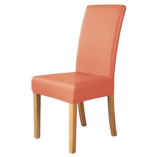 Stretch-Stuhlhussen für Esszimmerstühle, wasserdicht, PU-Leder, waschbar und abnehmbar, passend für die meisten Stühle für Zuhause, Küche, Hotel, Hochzeit, Party-Dekoration, Orange, Einheitsgröße (4 Stretch-Stuhlhussen für Esszimmerstühle, wasserdicht, PU-Leder, waschbar und abnehmbar, passend für die meisten Stühle für Zuhause, Küche, Hotel, Hochzeit, Party-Dekoration, Orange, Einheitsgröße (4 von Generisch