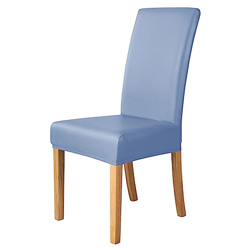 Stretch-Stuhlhussen für Esszimmerstühle, wasserdicht, PU-Leder, waschbar und abnehmbar, passend für die meisten Stühle für Zuhause, Küche, Hotel, Hochzeit, Partydekoration (Graublau, Einheitsgröße (4 Stretch-Stuhlhussen für Esszimmerstühle, wasserdicht, PU-Leder, waschbar und abnehmbar, passend für die meisten Stühle für Zuhause, Küche, Hotel, Hochzeit, Partydekoration (Graublau, Einheitsgröße (4 von Generisch