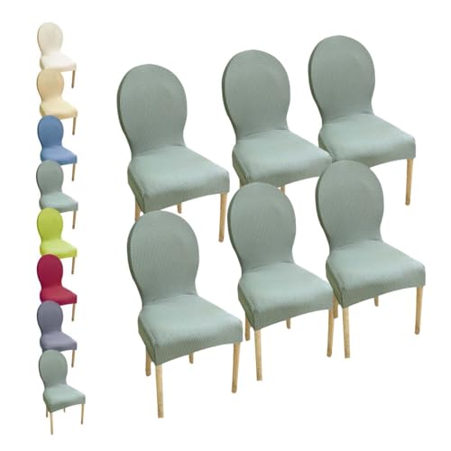 Stretch-Stuhlhussen für moderne Esszimmerstühle, 2/6 Stück, nicht universell, runde Rückenlehne, Holz, oval, langlebig, Küchenstuhl-Schonbezüge, A9, 6 Stück Stretch-Stuhlhussen für moderne Esszimmerstühle, 2/6 Stück, nicht universell, runde Rückenlehne, Holz, oval, langlebig, Küchenstuhl-Schonbezüge, A9, 6 Stück von Generisch