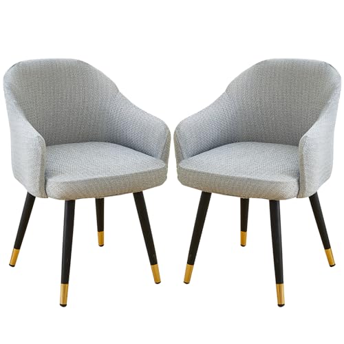 Stretch-Stuhlhussen mit gebogener Rückenlehne für Esszimmer, Büro und Wohnzimmer, 2 Stück, Milchkaffeefarben, perfekt für Bankett und Schlafzimmer-Dekor von Generisch