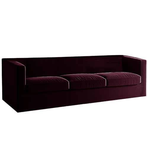 Stretch Velvet Chesterfield Sofabezug - Rutschfester Möbelschutz mit Separaten Kissenbezügen für 3-Sitzer-Sofa - Elegante Weinrote Schonbezüge von Generisch