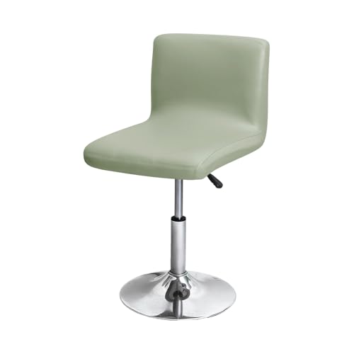Stretch Wasserdicht PU Leder Barhockerbezug mit Rückenlehne für kurzen Drehstuhl Esszimmerstuhl Beige 1 Stück von Generisch