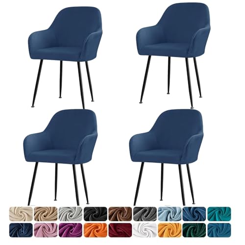 Stretchable Scandinavian Chair Covers 4pcs Velvet Dining Chair Slipcovers with Armrests for Office Restaurant Bar Kitchen Navy Blue Stretchable Scandinavian Chair Covers 4pcs Velvet Dining Chair Slipcovers with Armrests for Office Restaurant Bar Kitchen Navy Blue von Generisch
