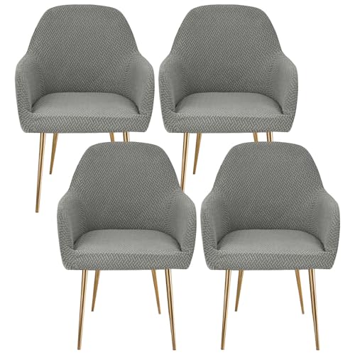 Stretchable Washable Dining Chair Covers with ArmsCurved Back Design Set of 6 Light Grey Slipcovers for Party Decor and HomeDurable Spandex Protection Stretchable Washable Dining Chair Covers with ArmsCurved Back Design Set of 6 Light Grey Slipcovers for Party Decor and HomeDurable Spandex Protection von Generisch