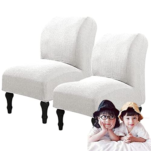 Stretchable White Chair Covers Without Arms - Removable Slipcovers for Dining and Accent Chairs - Perfect for Living Room Décor - Set of 2 Stretchable White Chair Covers Without Arms - Removable Slipcovers for Dining and Accent Chairs - Perfect for Living Room Décor - Set of 2 von Generisch