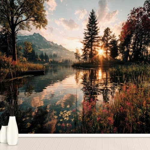 Strom Berge Wald Blume Tapete Selbstklebende Fototapete Sonnenuntergang Tapeten Himmel Wolken Wandtapete Vinyl Wasserdicht Wandaufkleber für Wohnzimmer Schlafzimmer Küchen 250x370 cm Strom Berge Wald Blume Tapete Selbstklebende Fototapete Sonnenuntergang Tapeten Himmel Wolken Wandtapete Vinyl Wasserdicht Wandaufkleber für Wohnzimmer Schlafzimmer Küchen 250x370 cm von Generisch