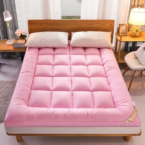 Studentenwohnheim-Matratze, Winter-Futon-Klappmatratze, tragbare Isomatte für Studentenwohnheim, aufrollbare Bodenmatratze, mittelgroßes Doppelbett, Rosa, 120 x 200 cm von Generisch