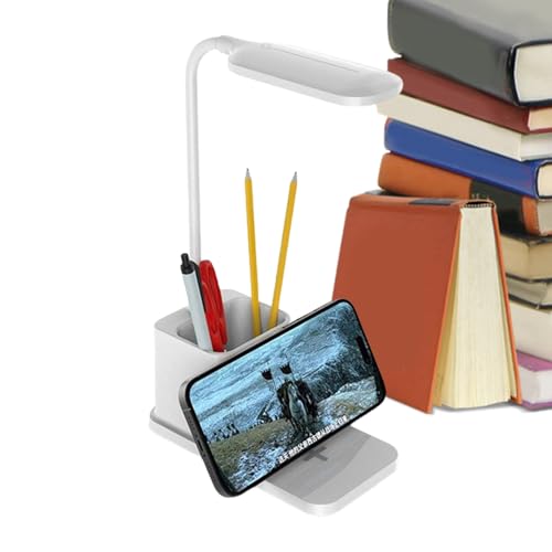 Study Lamps for Desk - Wireless Charger LED Desk Light - Pen Holder Adjustable Brightness Lighting, Desktop Accessories Phone Charger for Reading Working Study Lamps for Desk - Wireless Charger LED Desk Light - Pen Holder Adjustable Brightness Lighting, Desktop Accessories Phone Charger for Reading Working von Generisch