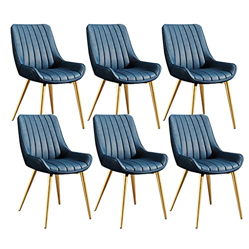 Stühle 6er Set Moderne Esszimmermöbel mit weichem PU-Leder gepolstertem Sitzkissen und Metallbeinen von Generisch