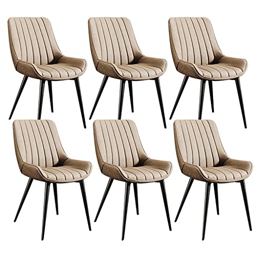 Stühle 6er Set Moderne Esszimmermöbel mit weichem PU-Leder gepolstertem Sitzkissen und Metallbeinen von Generisch