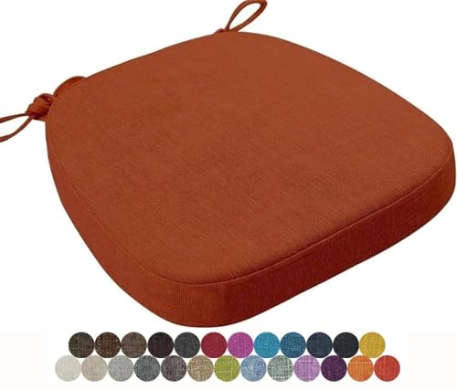 Stuhl-Sitzkissen, 40 x 38 x 5 cm, dicke Schaumstoffpolsterung mit abnehmbarem Bezug und sicheren Bändern, strapazierfähiges Sitzkissen für drinnen und draußen, Zuhause, Terrasse von Generisch