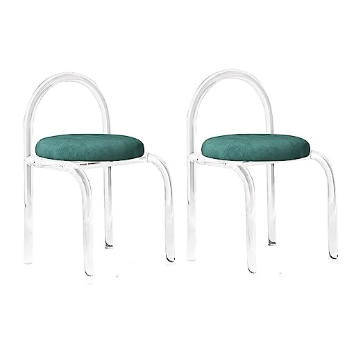 Stuhl aus transparentem Acryl mit Samtkissen, stapelbar, modernes Design, für mehrere Räume Stuhl aus transparentem Acryl mit Samtkissen, stapelbar, modernes Design, für mehrere Räume von Generisch