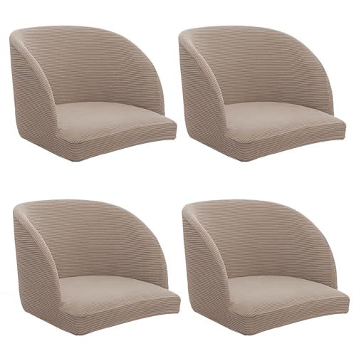 Stuhlhussen Skandinavisch Schwarz 4/6/2er Set - Stilvolle Armlehnenbezüge für Büro & Küche Gebogene Rückenlehne Design Perfekt für Drehstühle (Größe S) von Generisch