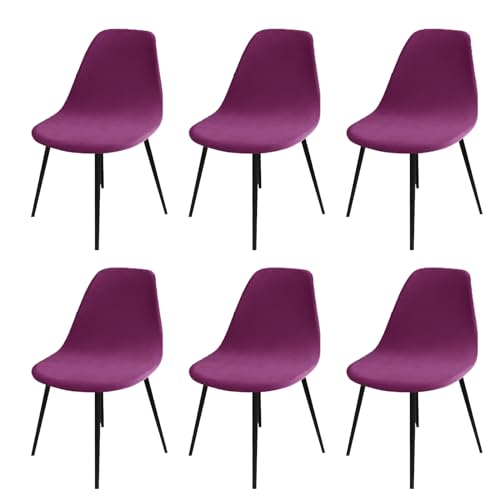 Stuhlhussen aus Samt, dehnbar, für Esszimmerstühle, waschbar, elastisch, für Küche, Esszimmer, Büro, violett, langlebig und stilvoll von Generisch