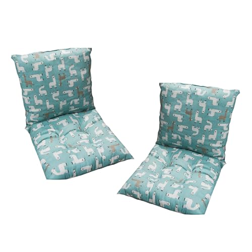 Stuhlkissen 40x80 cm 2er Set Niedriglehner Kissen mit Abnehmbarer Rückenlehne - Sitzkissen für Gartenstühle von Generisch