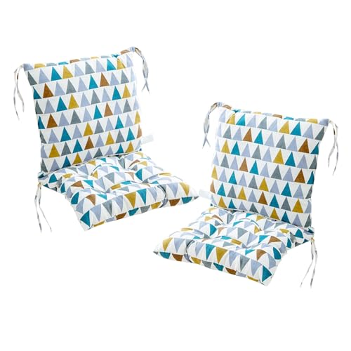 Stuhlkissen 40x80 cm 2er Set Niedriglehner Kissen mit Abnehmbarer Rückenlehne - Sitzkissen für Gartenstühle von Generisch