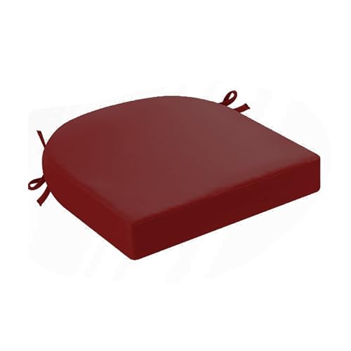 Stuhlkissen Sitzkissen Outdoor Gartenstuhlauflagen, mit Bändern, Sitzkissen für draußen, Terrassenstuhlpolster, Esszimmerstuhl(Burgundy,48x48x5) von Generisch