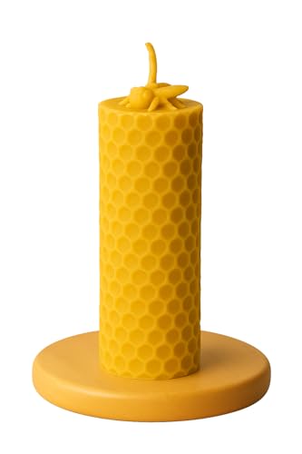 Stumpenkerze mit Biene aus 100% Bienenwachs von Generisch