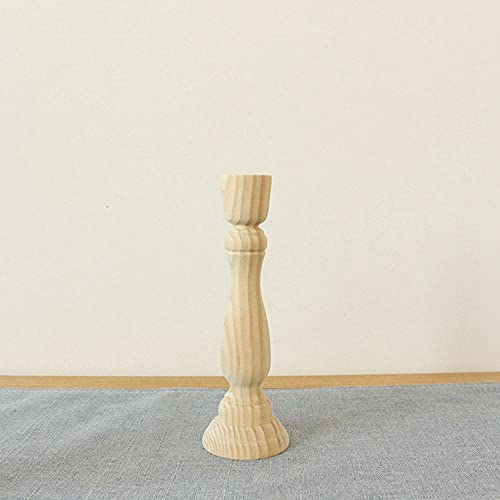 Stumpenkerzenhalter, Holz-Kerzenhalter, schlichtes Holz, rustikaler Kerzenhalter, für Heimdekoration (C) von Generisch