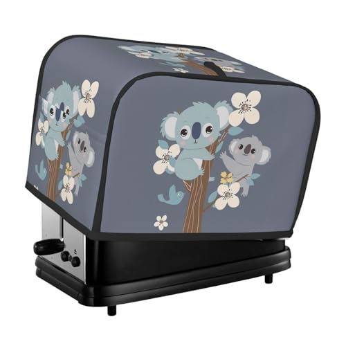 Süße Koala-Hängetoaster-Abdeckung, 2 Scheiben, Zweig, Blume, Toaster, gemütlich, mit Tasche, schmutzabweisend, staubdicht, Küchenschutz für kleine Geräte von Generisch