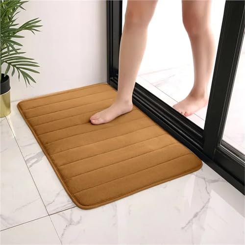 Super Absorbent Bath Mat Memory Foam Bathroom Rug, Soft Shower Carpet for Toilet & Bedroom Floor, Home Decor(Khaki) von Generisch