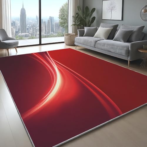 Super Soft Teppich Fantasie Design Minimalistischer Heiligenschein Moderner Weich Bettvorleger für Wohnzimmer Schlafzimmer Flur Rot, 160 x 230 cm Super Soft Teppich Fantasie Design Minimalistischer Heiligenschein Moderner Weich Bettvorleger für Wohnzimmer Schlafzimmer Flur Rot, 160 x 230 cm von Generisch