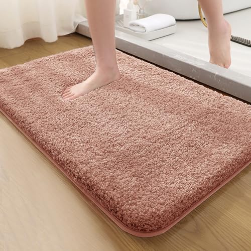 Super saugfähige, rutschfeste Badematte, maschinenwaschbar, Badezimmer-Bodenteppich für Duschwanne, Waschbecken, Dunkelgrau, 50 x 80 cm von Generisch