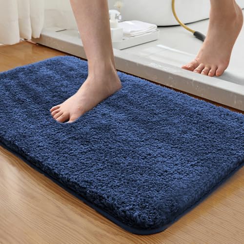 Super saugfähige, rutschfeste Badematte, maschinenwaschbar, Badezimmer-Bodenteppich für Duschwanne, Waschbecken, Dunkelgrau, 50 x 80 cm von Generisch