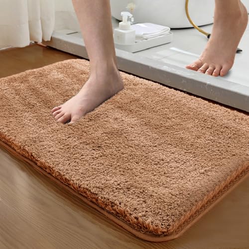 Super saugfähige, rutschfeste Badematte, maschinenwaschbar, Badezimmer-Bodenteppich für Duschwanne, Waschbecken, Dunkelgrau, 50 x 80 cm von Generisch